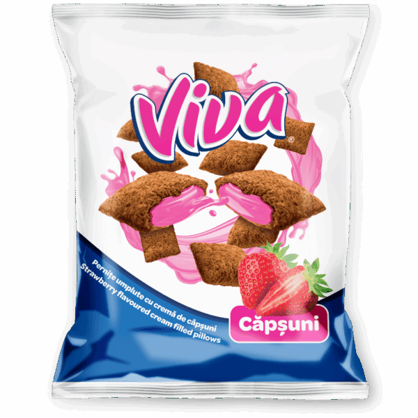 VIVA Pernițe umplute cu cremă de căpșuni 200g