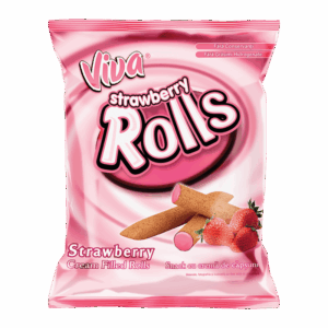 VIVA STRAWBERRY ROLLS - Snacks cu cremă de căpșuni 100g
