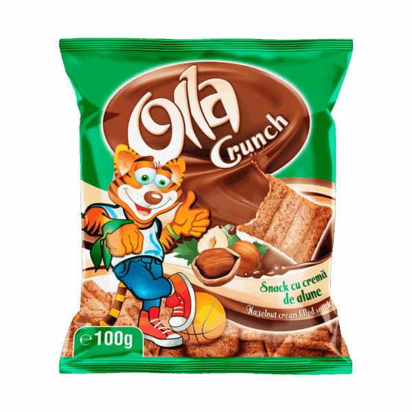OLLA CRUNCH - Snacks cu cremă de alune 100g