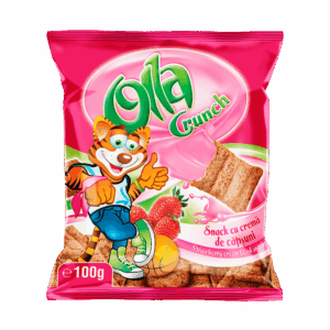 OLLA CRUNCH - Snacks cu cremă de căpșuni 100g