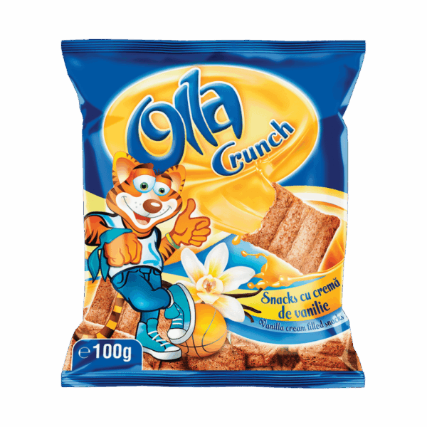 OLLA CRUNCH - Snacks cu cremă de vanilie 100g