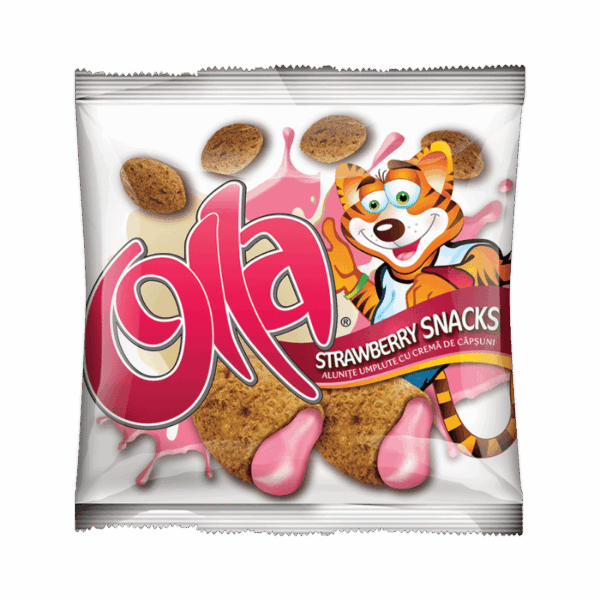 OLLA Snacks - Alunițe umplute cu cremă de căpșuni 100g