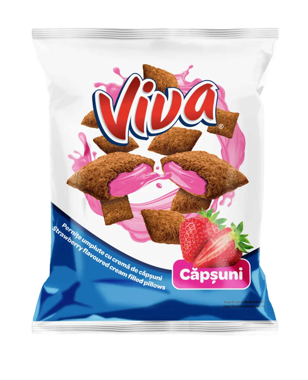 VIVA Pernițe umplute cu cremă de căpșuni 200g