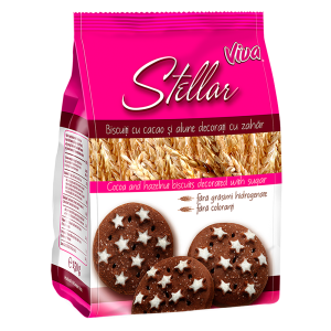 VIVA STELLAR - Biscuiți cu cacao și alune decorați cu zahăr 150g-0