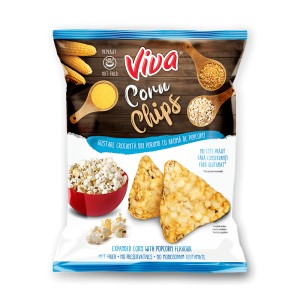 VIVA CORN CHIPS Snacks din porumb expandat cu aromă de popcorn 50G - 28 BUC/BAX -0