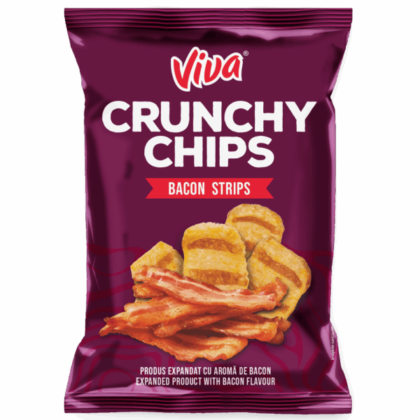 Viva Crunchy Chips cu bacon strips 80 gr