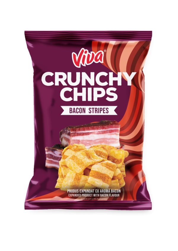 VIVA Crunchy Chips cu aromă de bacon 80g – 20 BUC/BAX