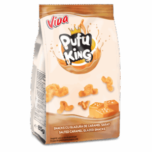 Viva PUFU KING Snacks cu glazura de caramel sarat 85G - 9BUC/BAX