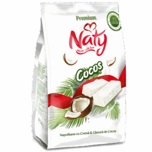NATY PREMIUM - Napolitane cu cremă și glazură de cocos 140g