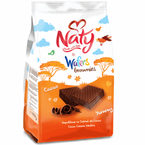 NATY Brownies Napolitane cu cremă de cacao 140g