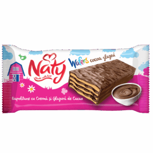 NATY Napolitane cu cremă și glazură de cacao 40g
