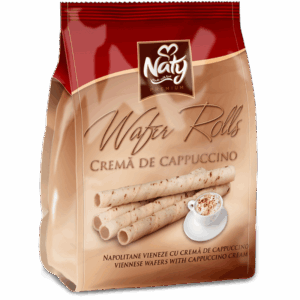 NATY Wafer Rolls – Napolitane Vieneze cu cremă de Cappuccino 200g