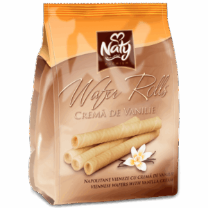 NATY Wafer Rolls – Napolitane Vieneze cu cremă de Vanilie 100g