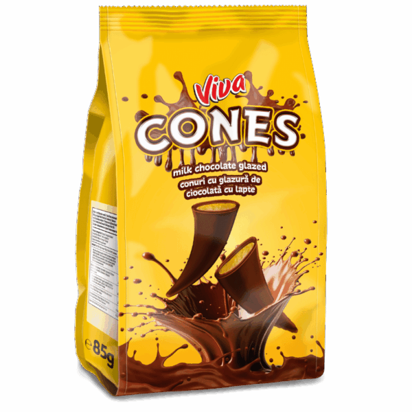 VIVA CONES - CONURI CU GLAZURA DE CIOCOLATA CU LAPTE