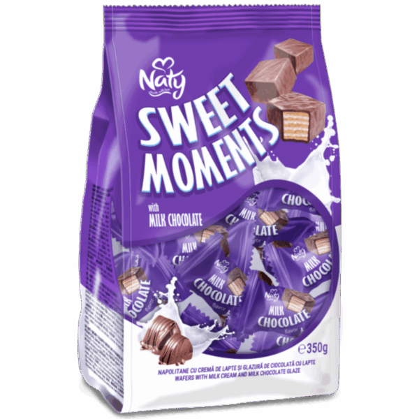 NATY SWEET MOMENTS - NATY NAPOLITANE CU CREMA DE LAPTE SI GLAZURA DE CIOCOLATA CU LAPTE