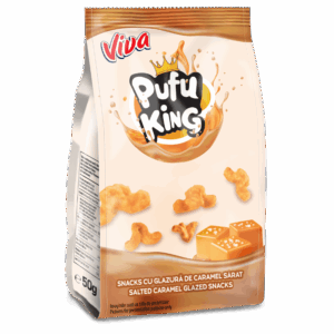 Viva PUFU KING Snacks cu glazura de caramel sarat 50G