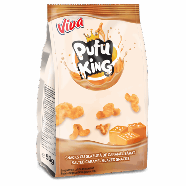 Viva PUFU KING Snacks cu glazura de caramel sarat 50G