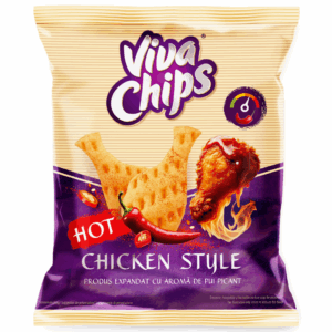 Savurează chipsuri cu pui picant, crocante și intense ca o friptură bine gătită. Gustare ideală pentru iubitorii de arome picante!