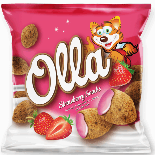 OLLA Snacks - Alunițe umplute cu cremă de căpșuni