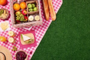 alimente pentru picnic iarba verde