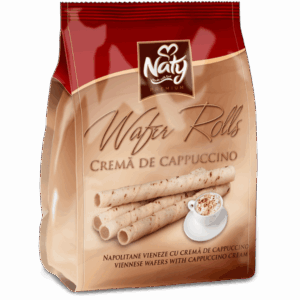 Naty Wafer Rolls – Napolitane Vieneze cu Cremă de Cappuccino – 100g