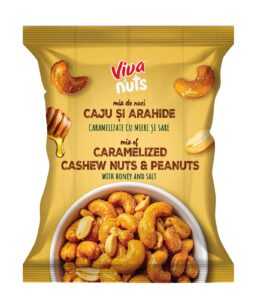 Viva Nuts Mix – Caju și Arahide Glazurate cu Miere și Sare – 80 gr