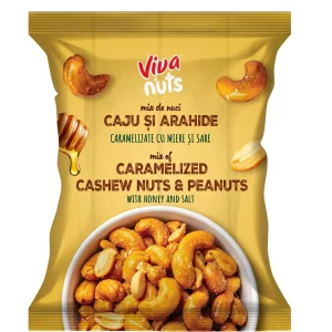 Viva Nuts Mix – Caju și Arahide Glazurate cu Miere și Sare 80 gr