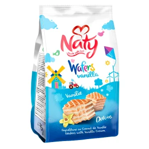 Naty – Napolitane cu Cremă de Vanilie 75 g